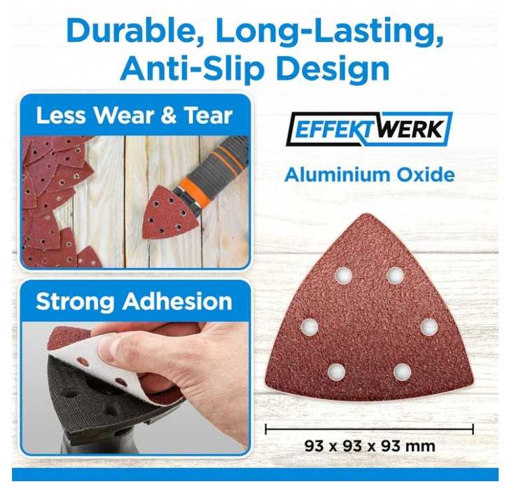 Papier ścierny trójkątny 120 sztuk P40-P240 EFFEKTWERK