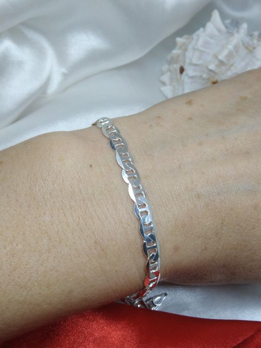 Piękna srebrna bransoletka splot Gucci, srebro 925, dł. 19 cm