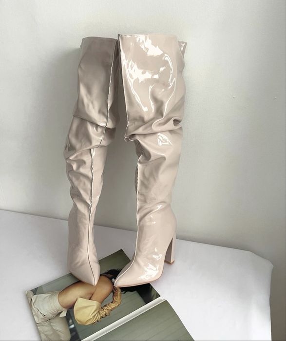 Лаковые ботфорты