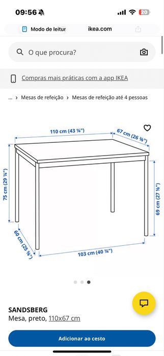 Mesa ikea e cadeiras com estofo