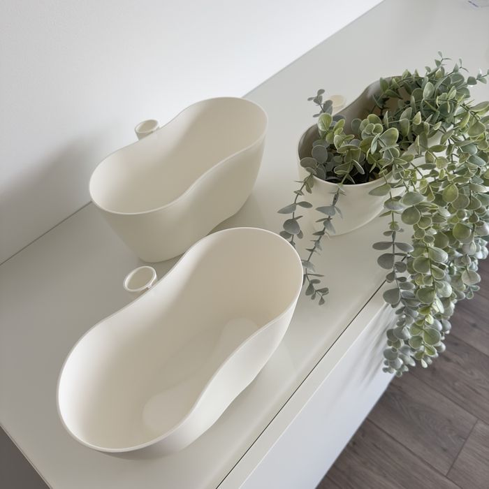 Conjunto de 3 vasos brancos decorativos