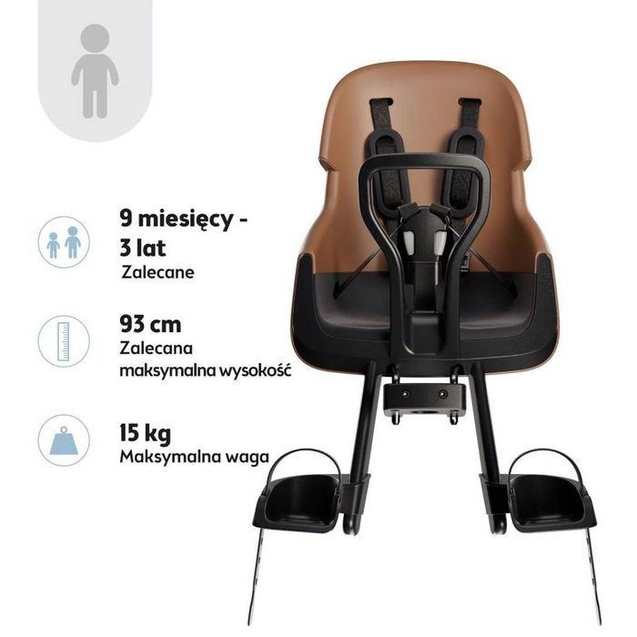 Przedni fotelik rowerowy z osłoną Bobike Exclusive Evolve Mini Brown