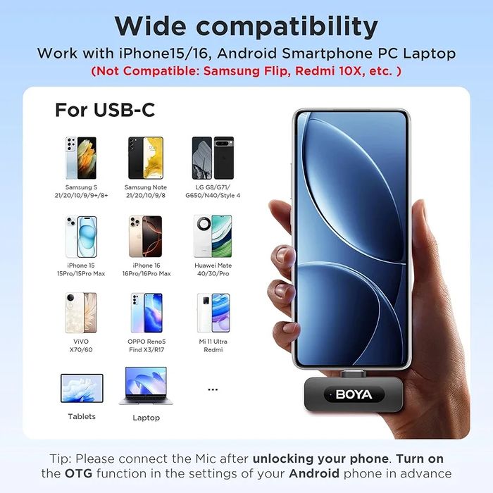 Бездротовий петличний мікрофон BOYA BY-V30