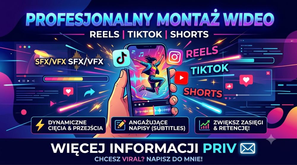 Montowanie rolek/reel/shorts