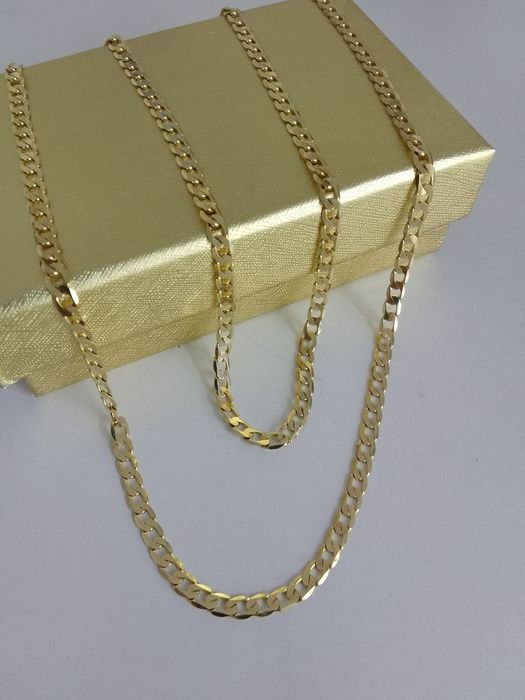 Złoty męski łańcuszek pancerka złoto 585 długość 60 cm