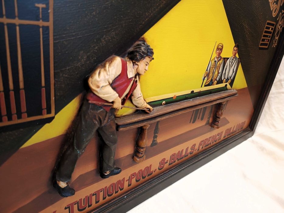 Placa Madeira Bilhar Fred Sureshot Davies
