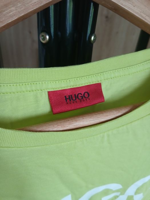 Limonkowy t-shirt Hugo Boss
