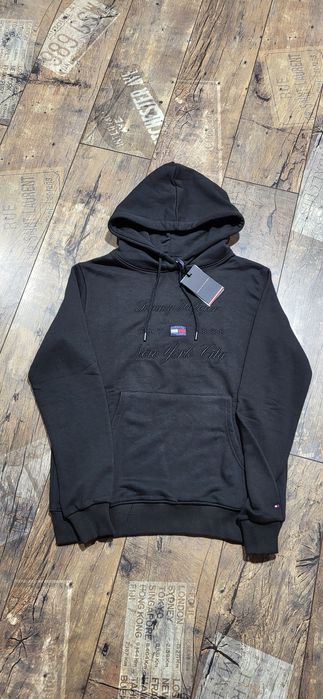 TH czarna bluza dresowa męska młodzieżowa kaptur premium logo S M