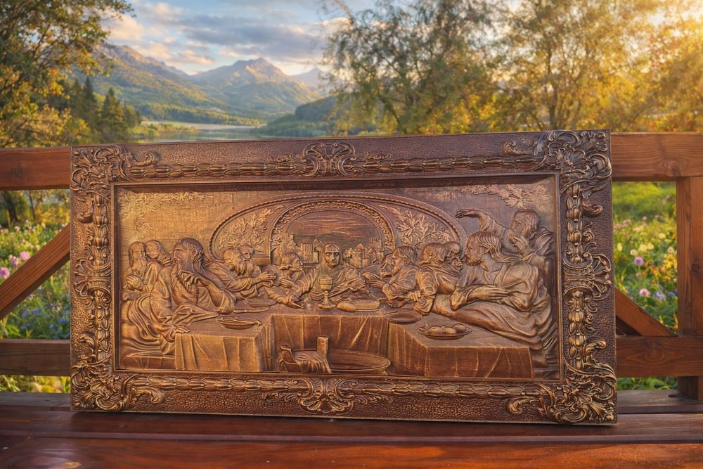 Таємна вечеря  90х48см /образи /картині різблені