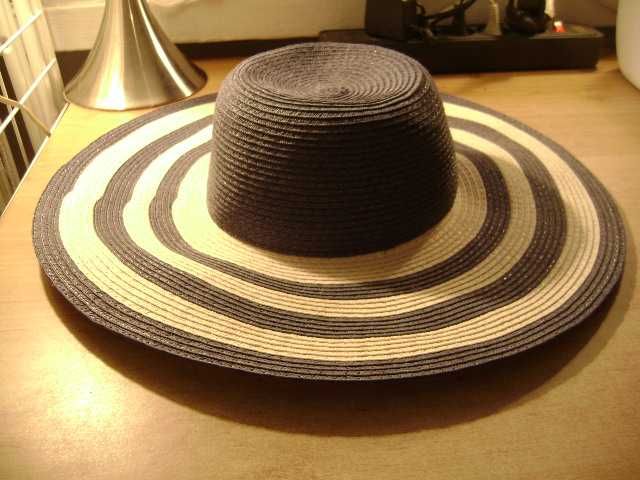 Starocie z PRL - Kapelusz przeciwsłoneczny = plażowy rozmiar 57-58 cm