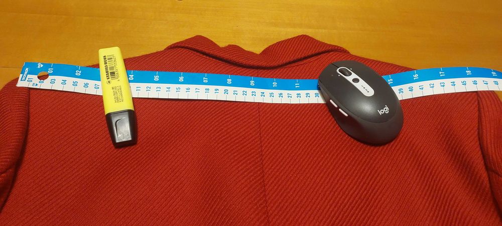 Casaco comprido de lâ vermelho