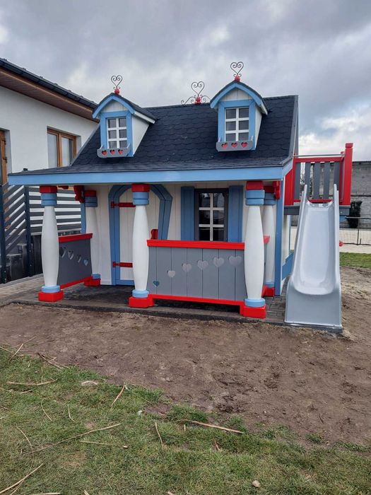 Drewniany Domek dla dzieci PREMIUM D02 A ! Plac zabaw!