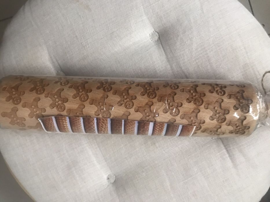 Drewniany wałek do ciasta grawerowany