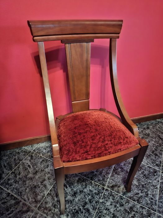 6 Cadeiras + Mesa de Jantar Madeira Cerejeira