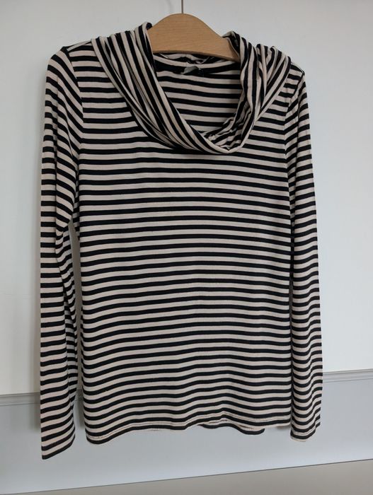 Cienki wiskozowy golf H&M Basic.w paski. Rozm M/L