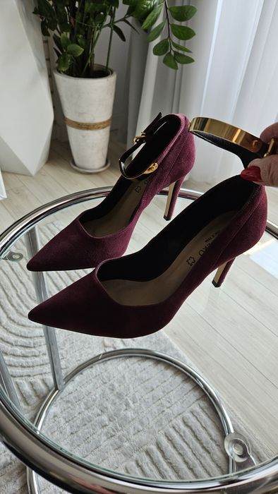 Czółenka szpilki burgund 38 Riccovero
