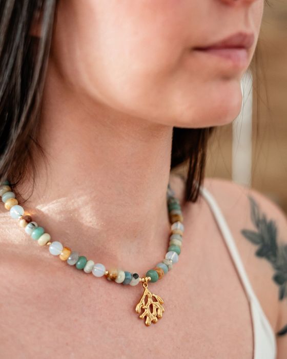 Handmade naszyjnik z naturalnym amazonitem