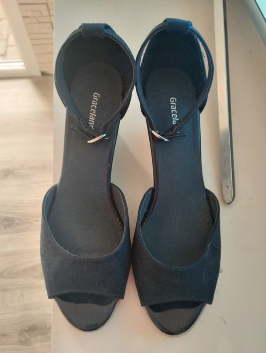 Buty czarne damskie na koturnie rozmiar 38 Graceland czarne