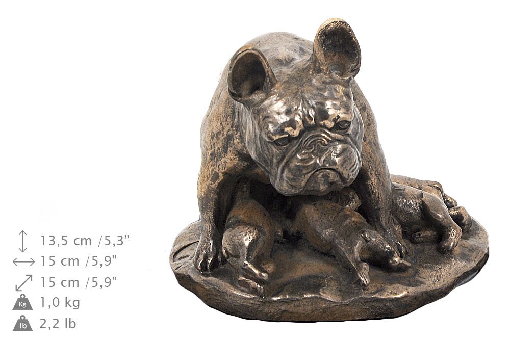 Buldog francuski II urna z podobizną psa i tabliczką Art-Dog