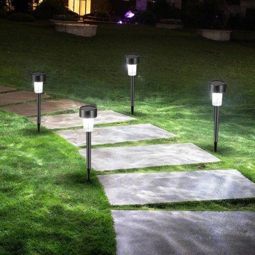 lampa solarna led słupek ogrodowy wbijany czarny