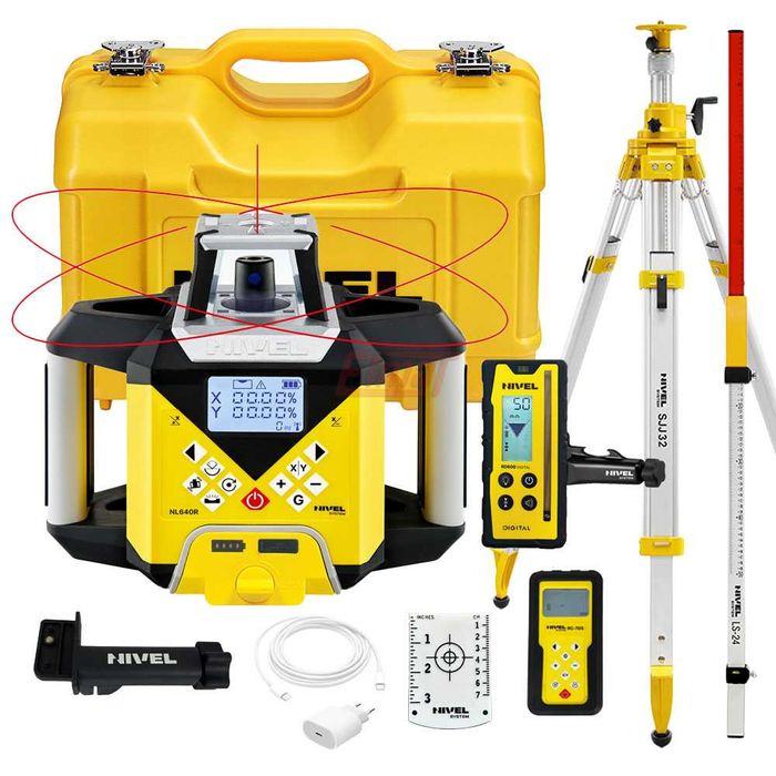 Nivel System Niwelator laserowy NL640R DIGITAL czerwony zestaw