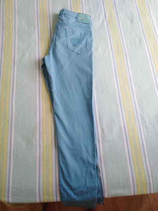 Calças de ganga azuis
