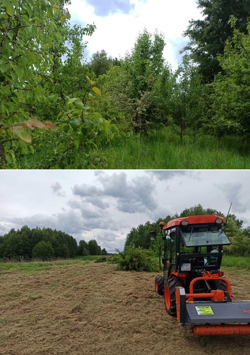 Usługi ogrodnicze, koszenie, glebogryzarka separacyjna