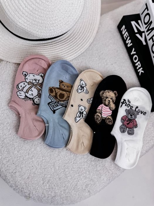 Urocze stopki damskie z motywem misia 39-42