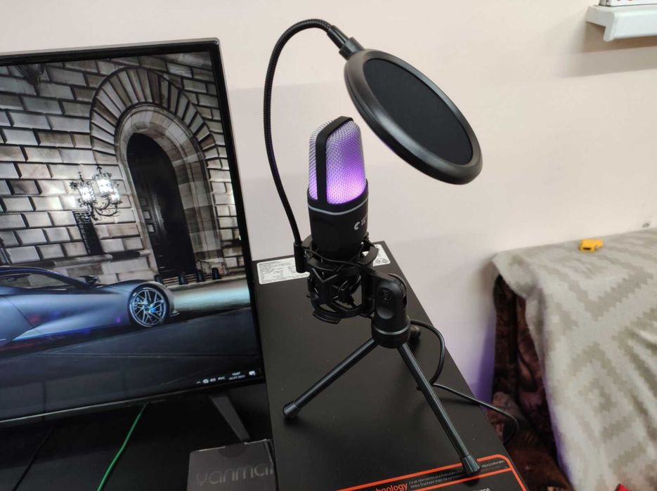 Студийный Микрофон Конденсаторный для стрима, записи, озвучки КАЧЕСТВО ...