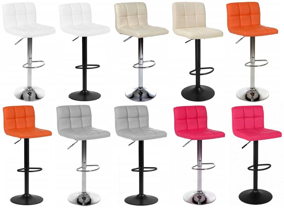 Hoker Toledo Stołek Kuchenny do Jadalni Salonu z Ekoskóry Regulowany