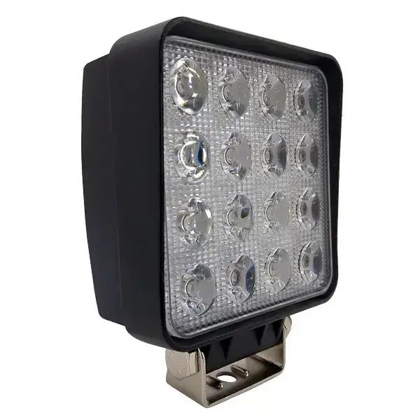 LED фара 48W 16x3W широкий промінь, квадратний корпус 3500 LM LLED фар