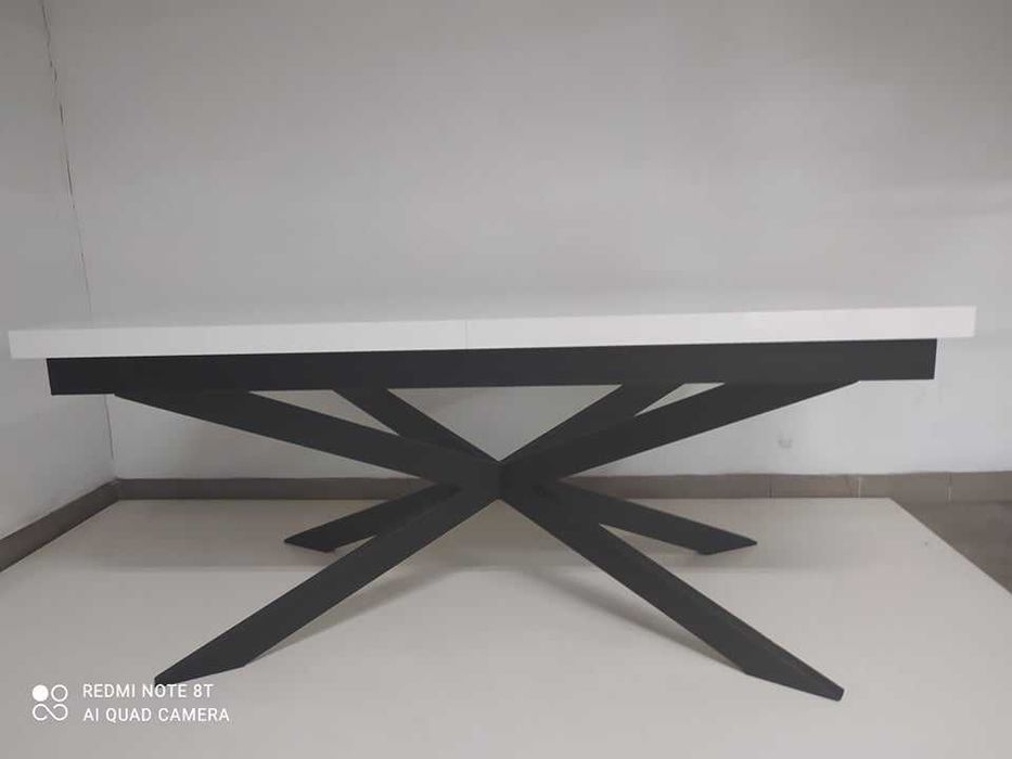 Stół rozkładany, owalny, pająk, krzyżak, metal,loft 180 do 290 /100/76