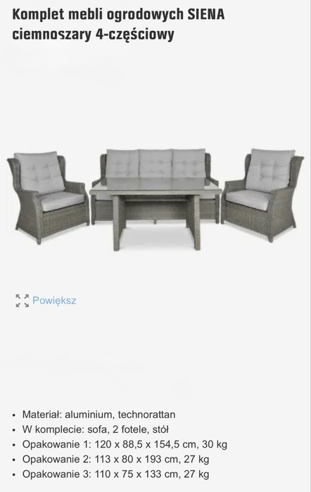 Komplet mebli ogrodowych