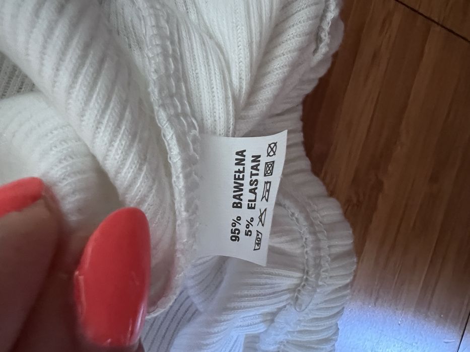 Nowa bluzka z misiem oversize prążkowana damska