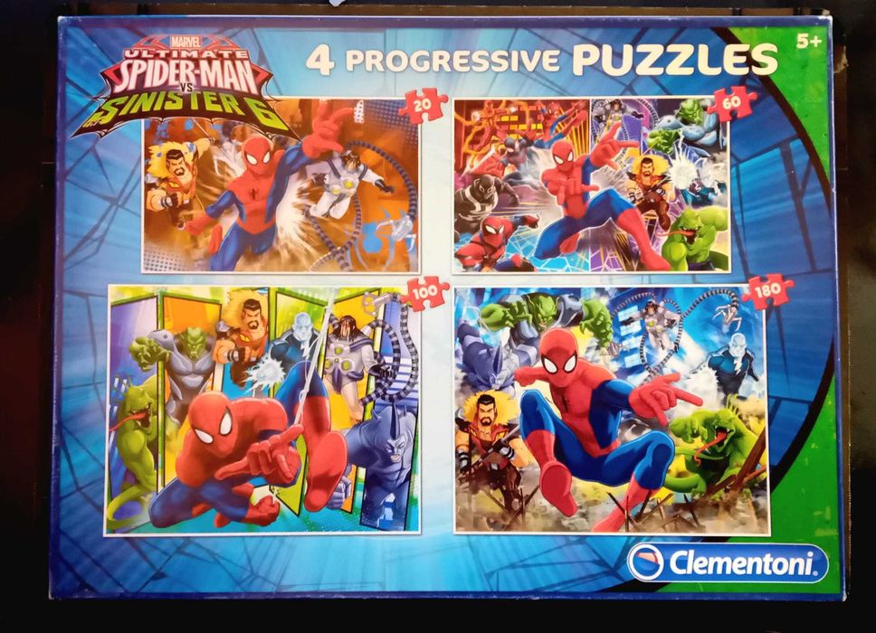 4 Puzzles: Ultimate Spider-Man vs Sinister 6 - Clementoni - Good Condition