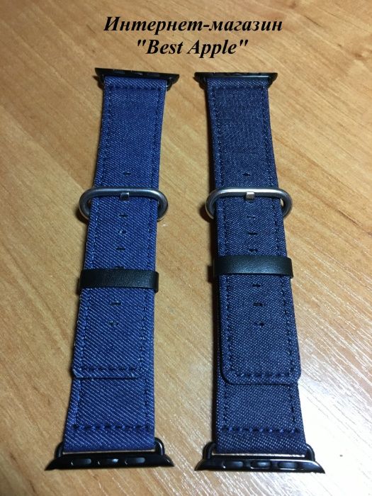 Ремешок-браслет из Джинсовой ткани стиль “Denim Casual” для AppleWATСH