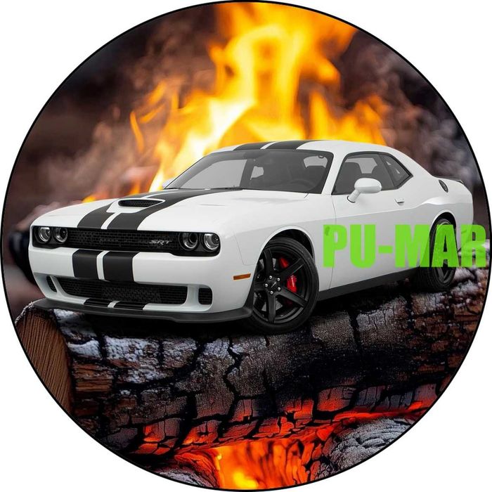 Opłatek na tort Urodziny Dodge Challenger Samochód Auto Tekst Gratis