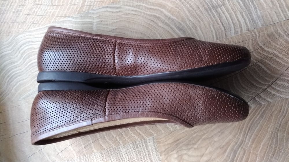Skórzane baleriny brązowe rozm. 37.  jak nowe  24 cm
