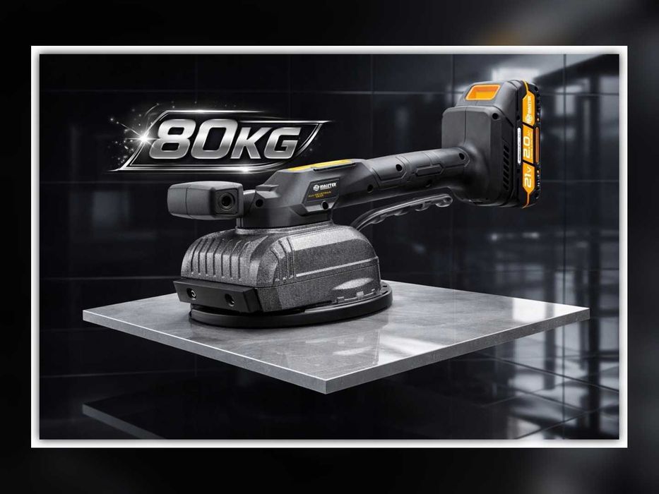 Przyssawka Wibracyjna Do Płytek 1000 W Wibrator Do Poziomowania Gresu Aluminiowa Głowica 2 Aku 21 V