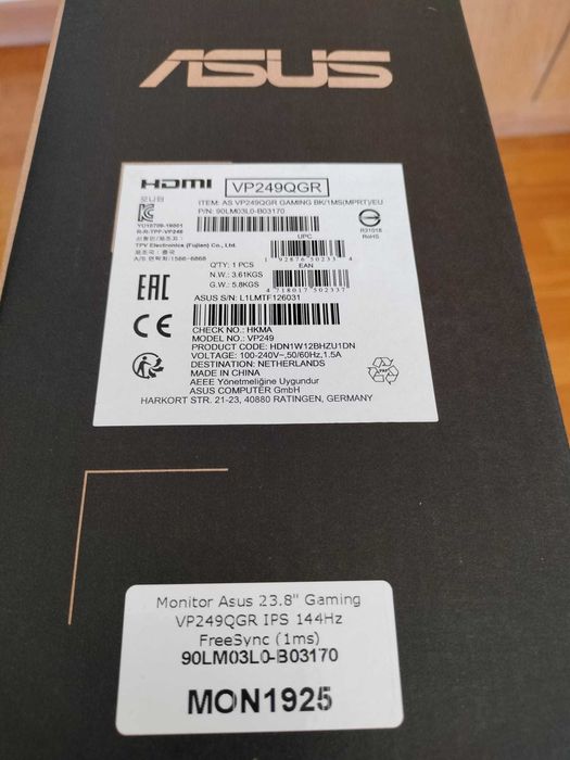 Monitor Gaming ASUS - VP249445211919087063044