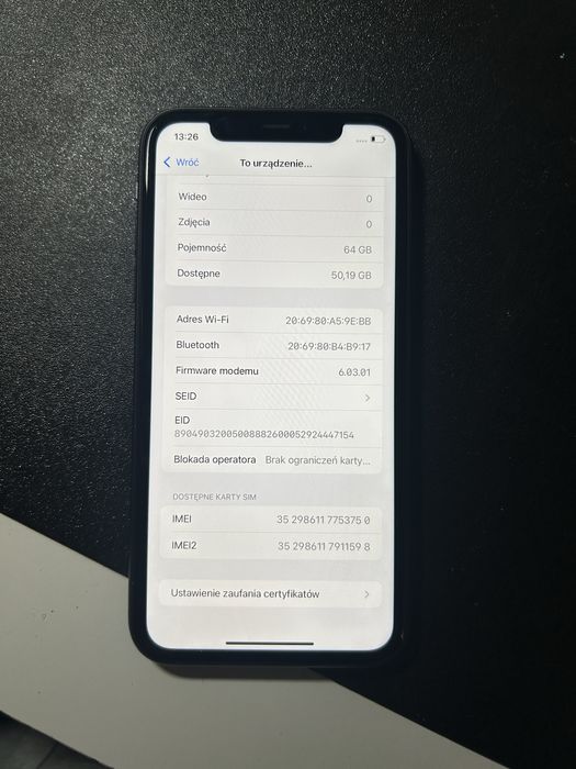 STAN IDEALNY! Iphone 11 64GB 86%kondycji