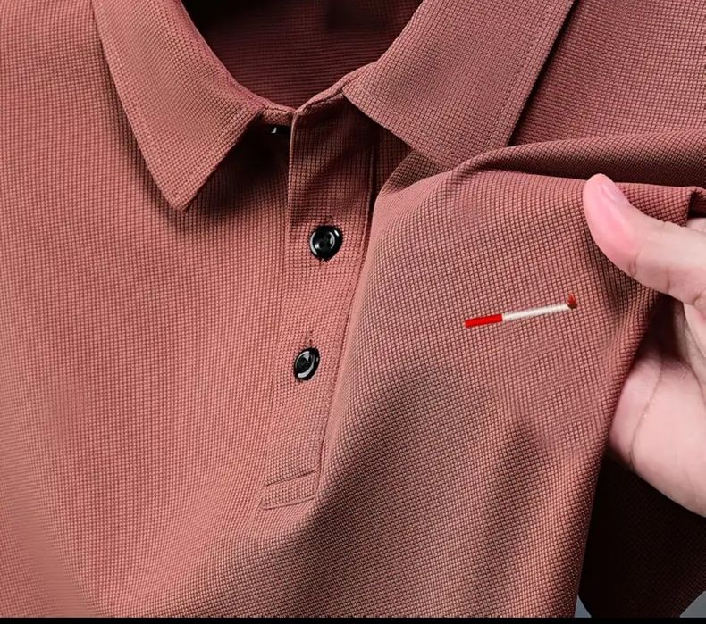 Polo Cor Tijolo manga curta