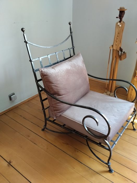 Fotel metalowy,ręcznie gięta stal