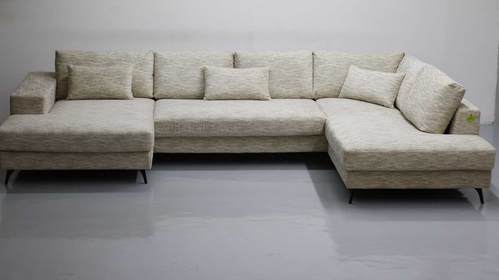 TDJ Nowy wieli narożnik U beżowa tkanina rogówka kanapa boucle sofa