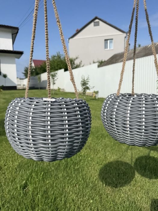 Кашпо з  ротангу Вазон з ротангу новорічний вінок  кошик великодній