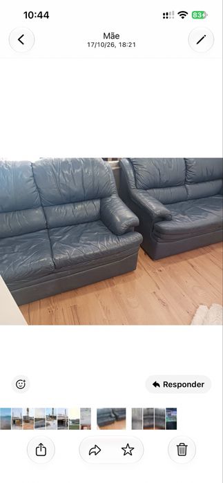 Vendo Sofas de Sala em Couro Azuis