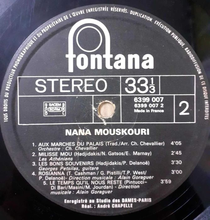 Nana Mouskouri - Une Voix Qui Vient Du Cœur (1972) Vinil