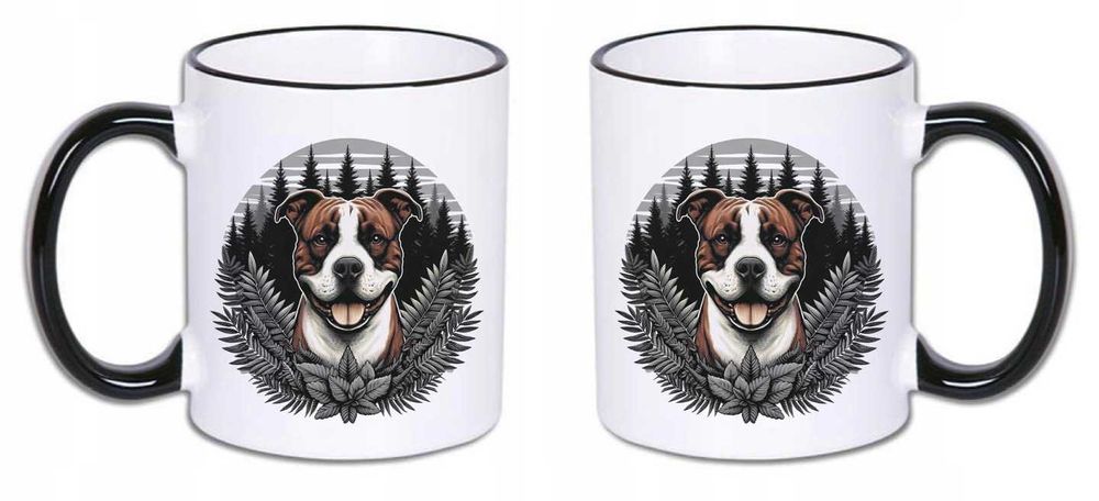 Kubek Pies Amstaff American Staffordshire Terrier ceramika 330 ml