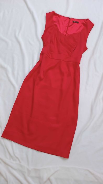 Elegancka midi sukienka na szerszych ramiączkach L XL wesele imprezę