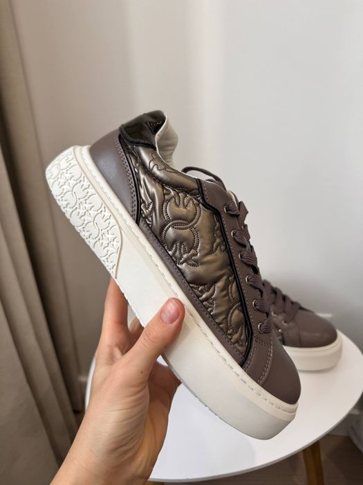 Кеди Pinko Sneakers Pinko Yoko 21 колір сірий і табакко, є всі розміри